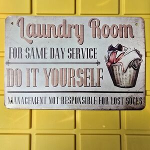 Vintage Laundry Room Metal Sign